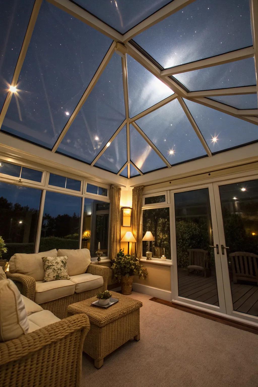 Enjoy starry nights from the comfort of your sunroom.