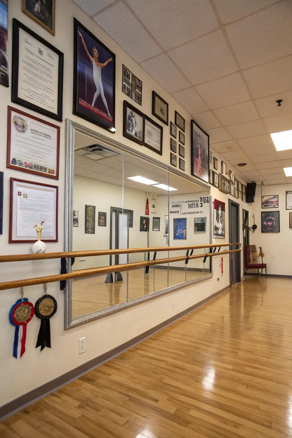 Celebrate your dance journey by showcasing your achievements in your studio.