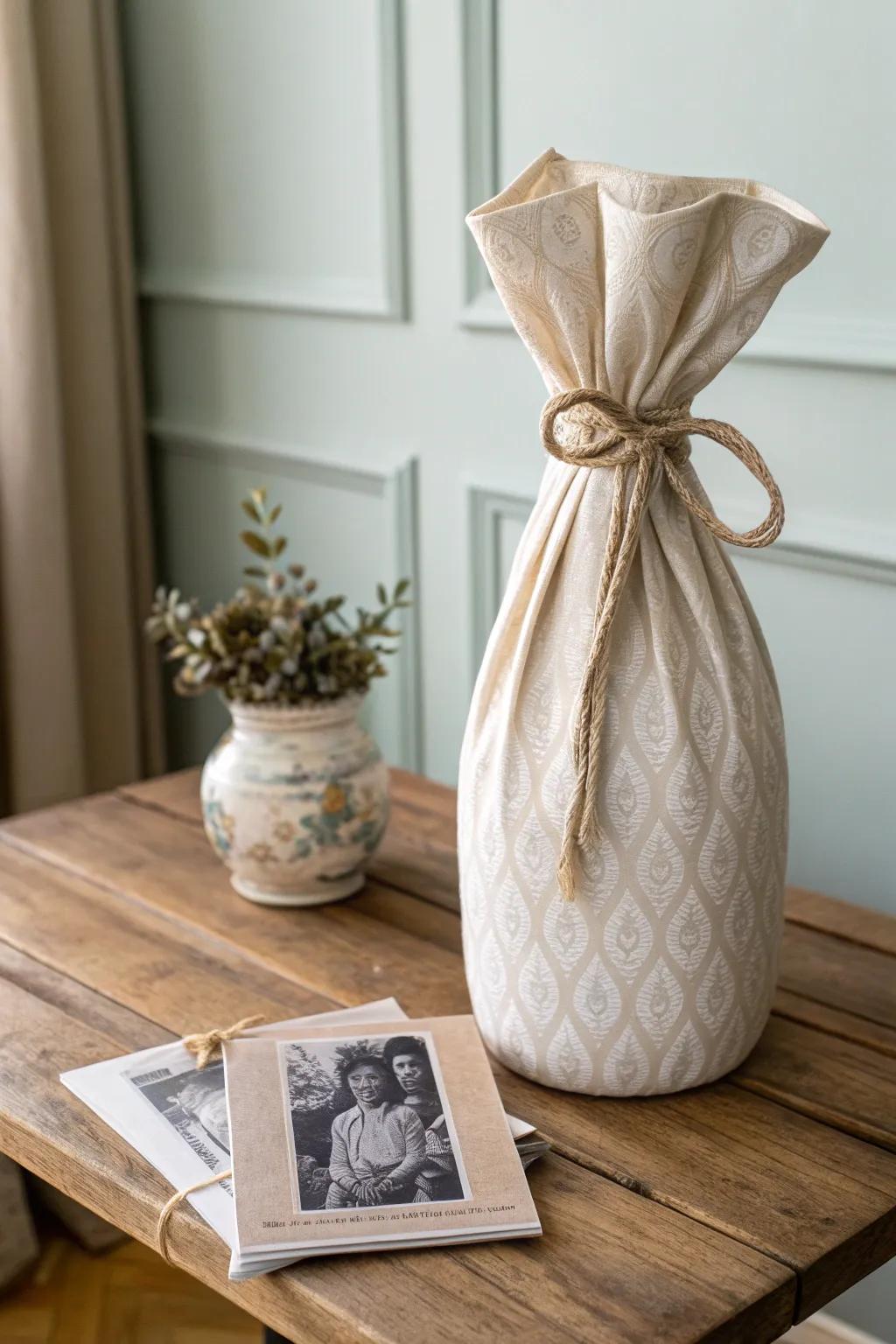Wrap your vase with a story: A blend of memories and minimalism.