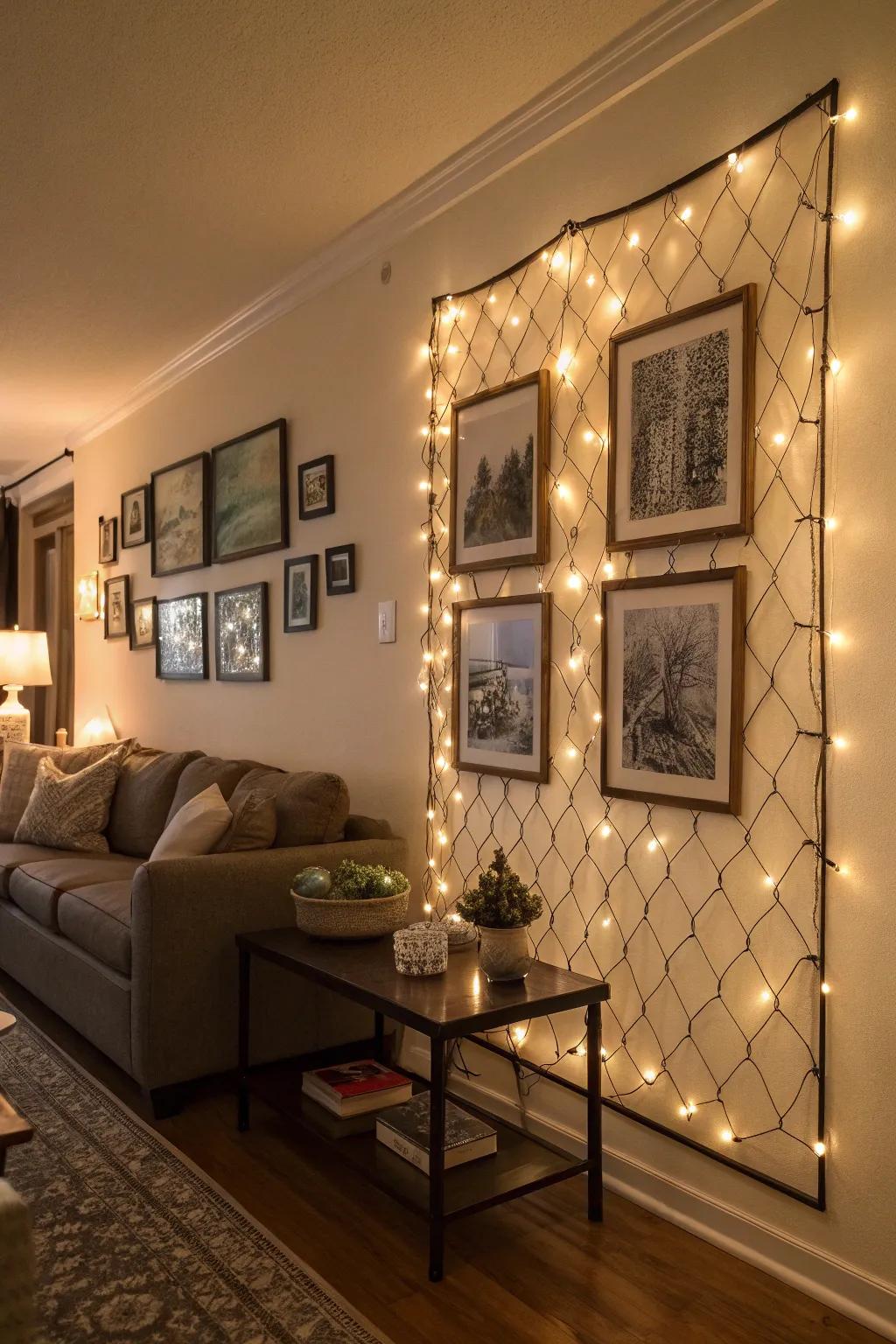 Add depth and focus to your wall art with net lights.