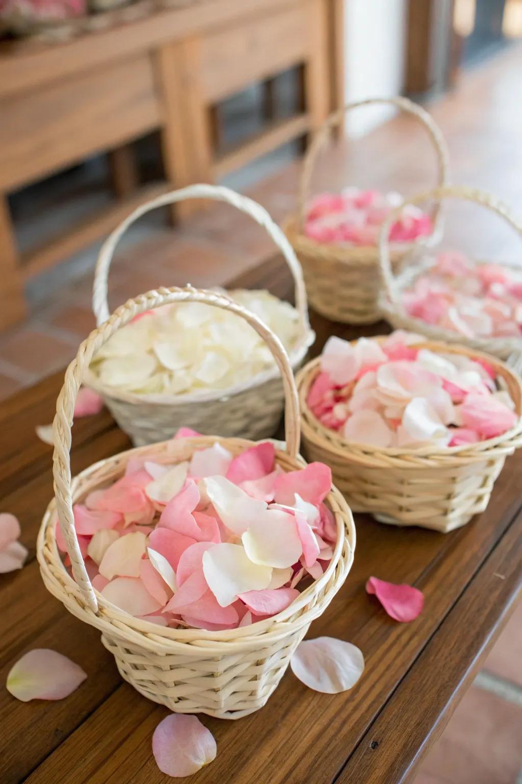 Eco-friendly petal confetti for a celebratory wedding toss.