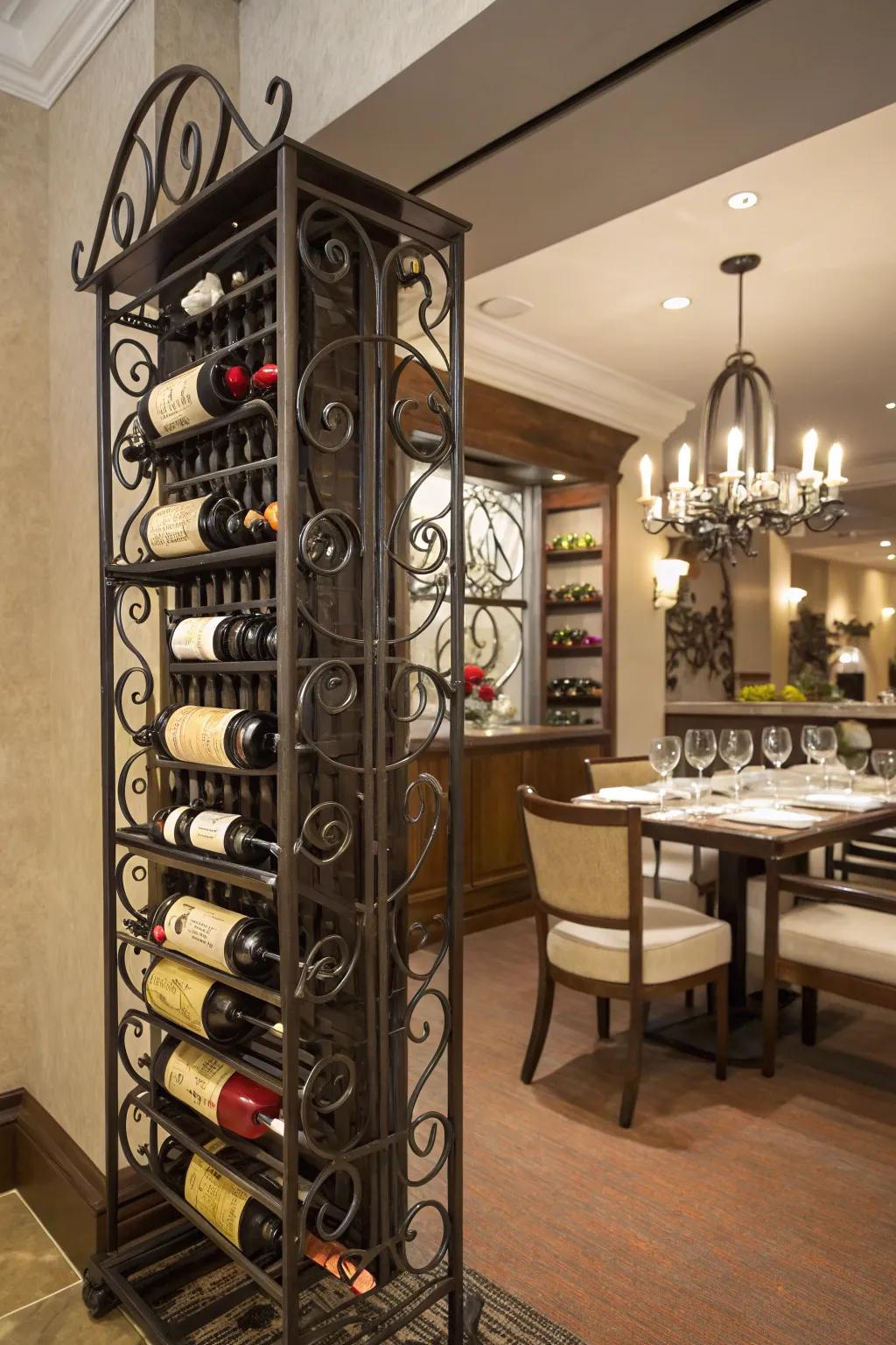 A stylish wine rack that showcases your collection.