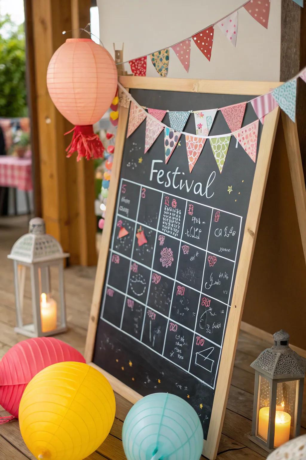 Feel the excitement of summer festivals with a festival fun-themed calendar.