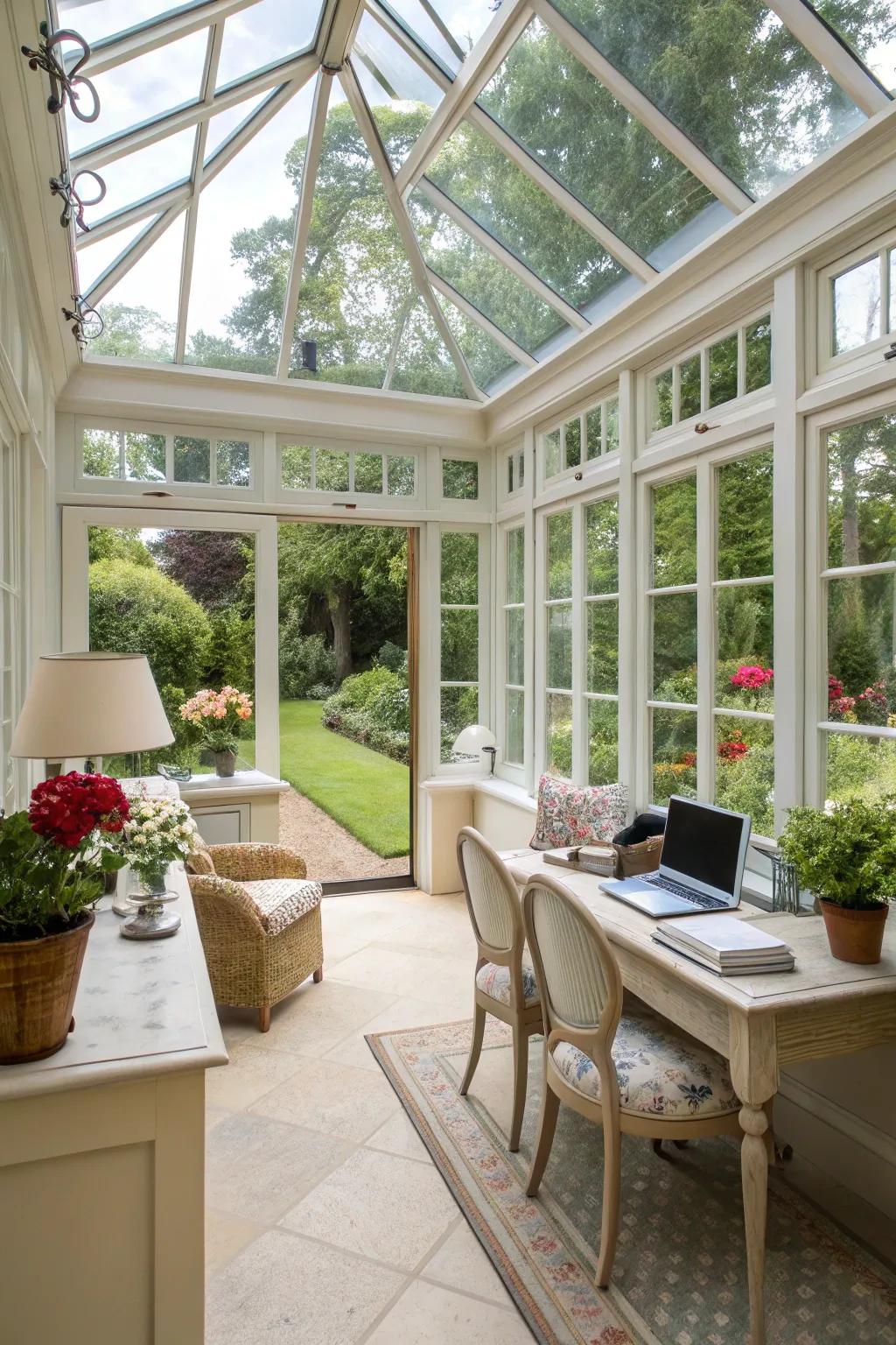 Maximize utility with a multi-functional orangery space.