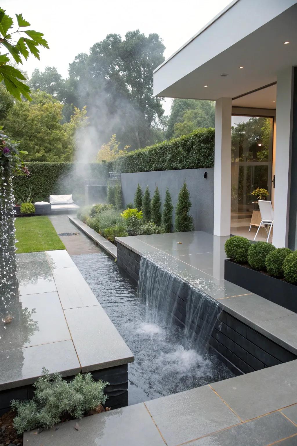 An invisible waterfall adds mystery and intrigue to your garden.