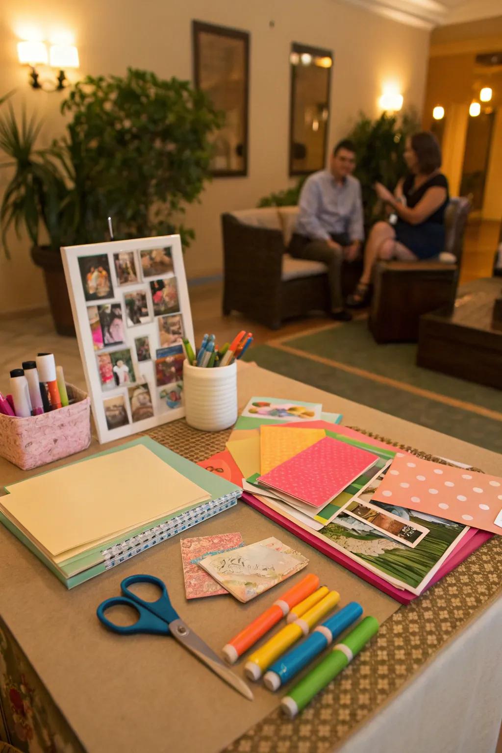 Capture memories collaboratively with a scrapbook corner.