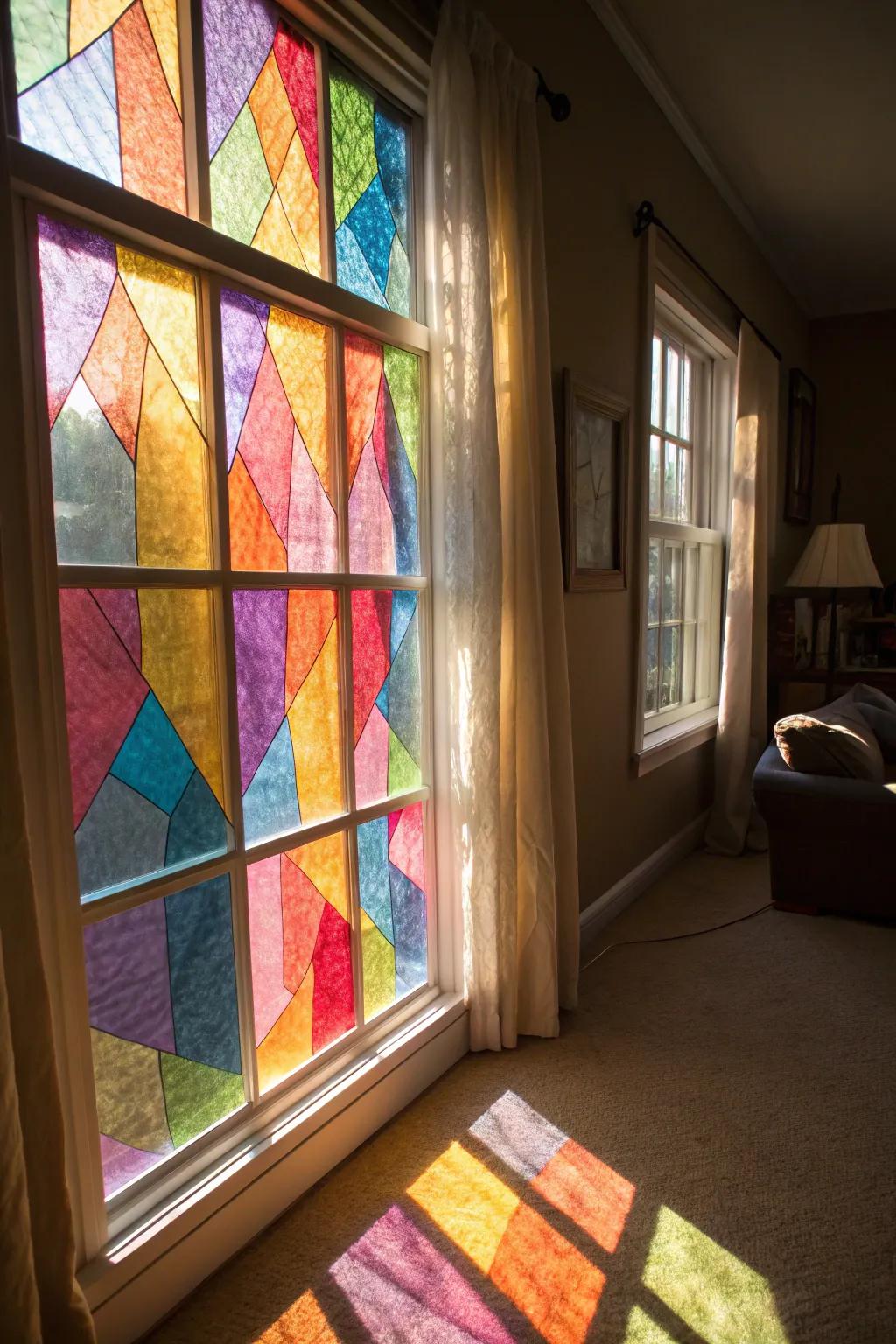 Brighten your winter days with vibrant tissue paper stained glass.