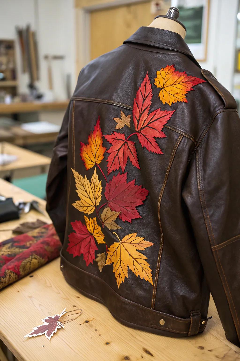 Transform your leather jacket with the vibrant colors of autumn - where craftsmanship meets bold seasonal expression.