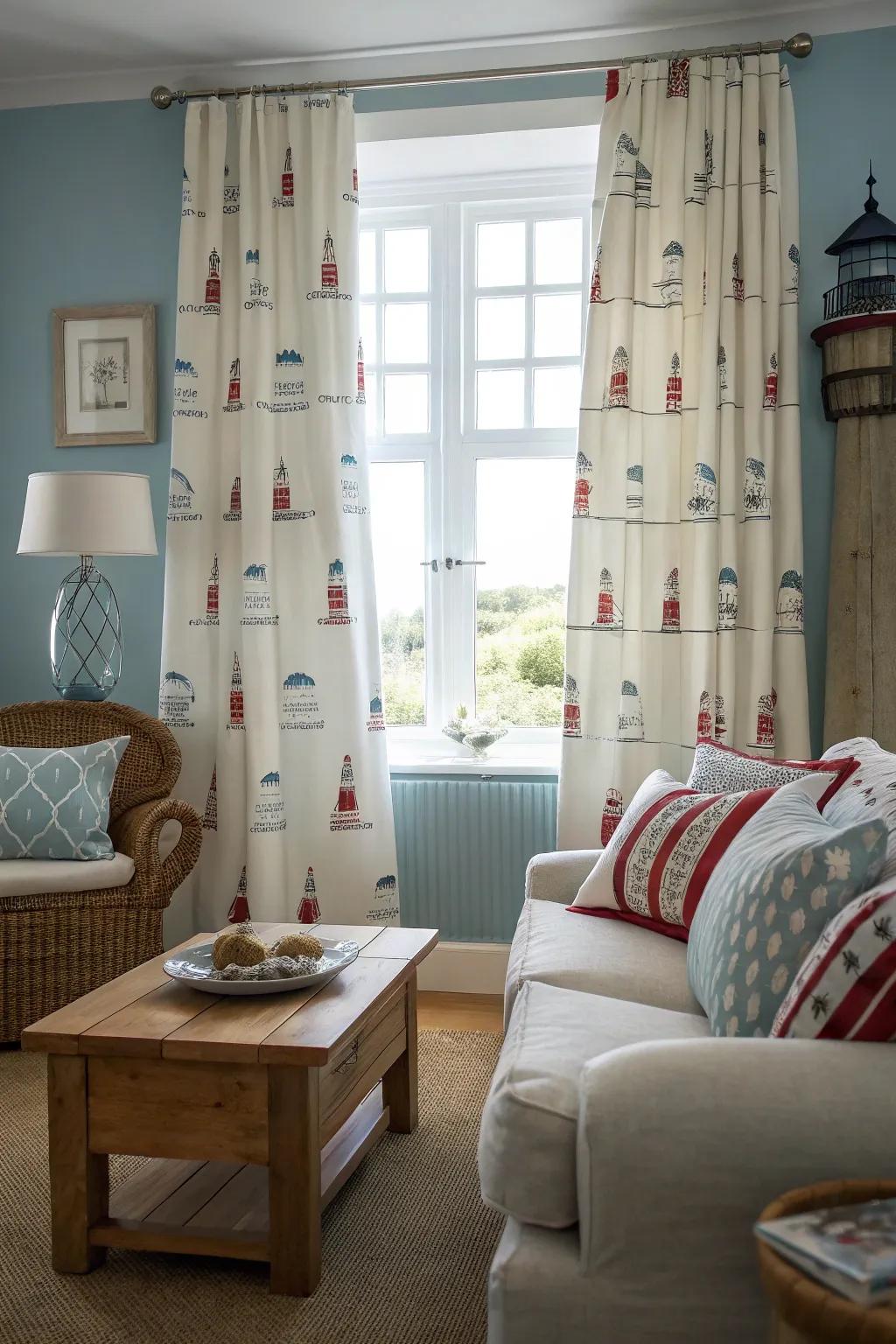 Lighthouse textiles add a gentle touch of the sea to your home