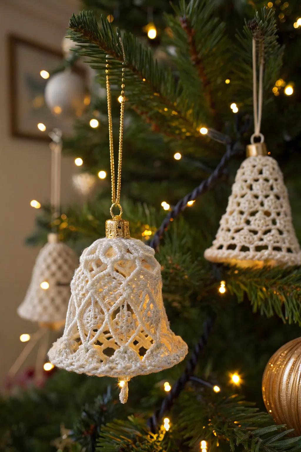 Ring in the holidays with macrame Christmas bell ornaments.