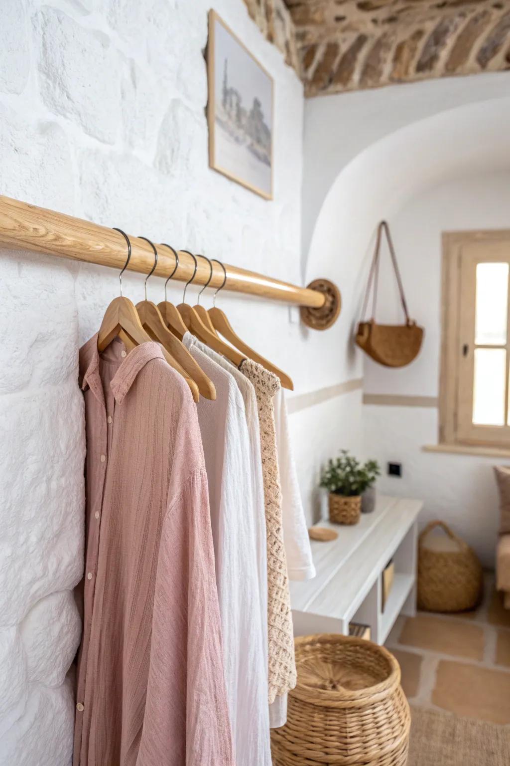 Transform every corner into a stylish storage solution with this minimalist, boho-inspired corner rod.