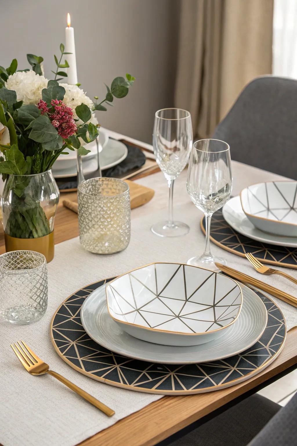 Enhance your dining experience with geometric tableware.