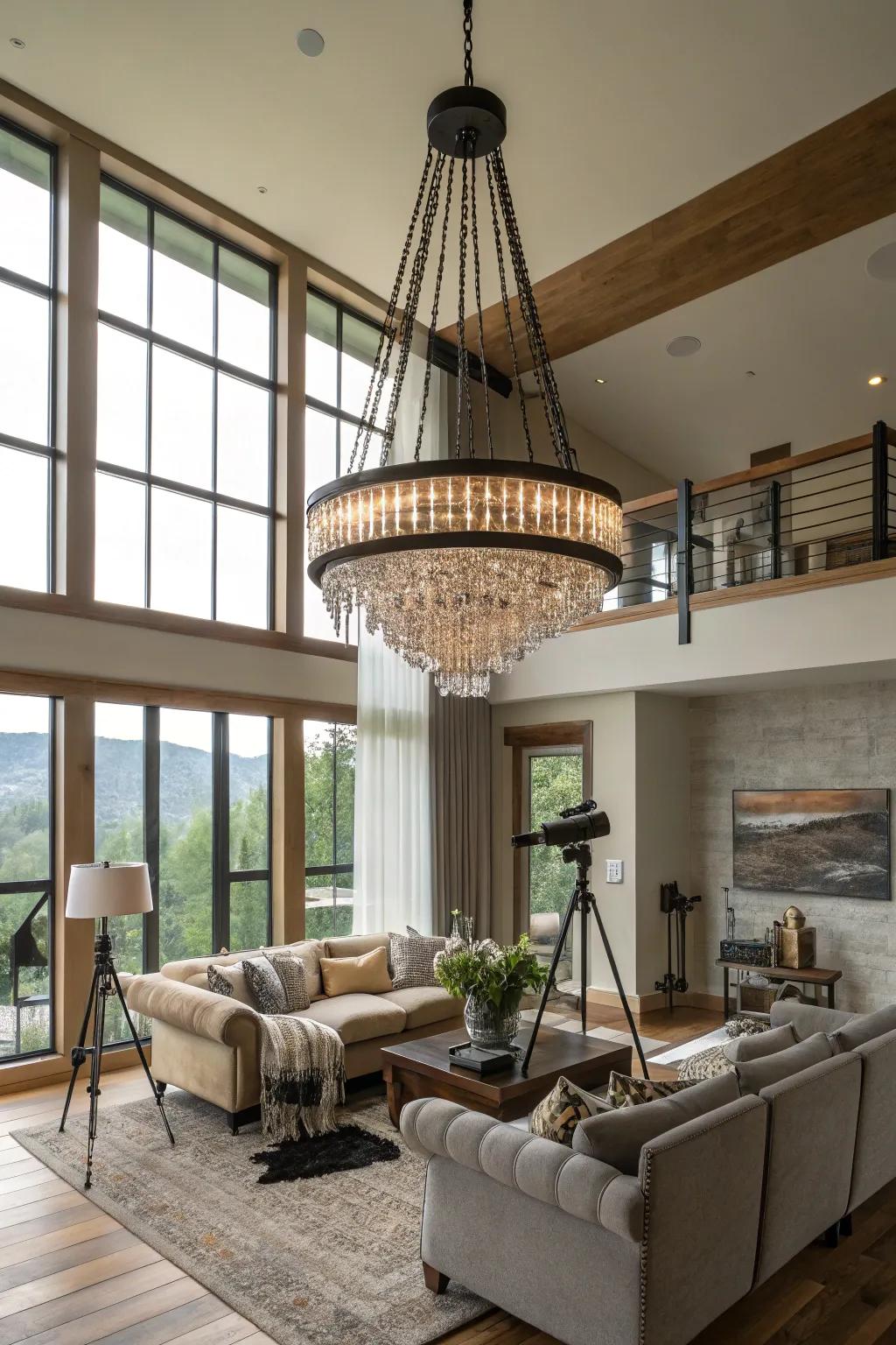 Customizable chandeliers offer flexibility and adaptability.