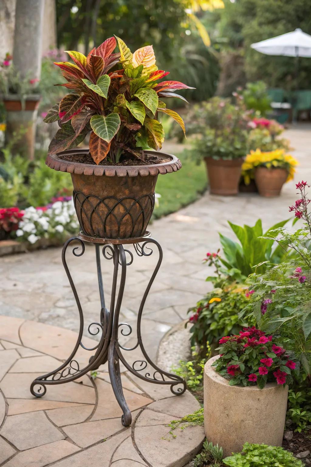 Personalize your space with a DIY iron plant stand.