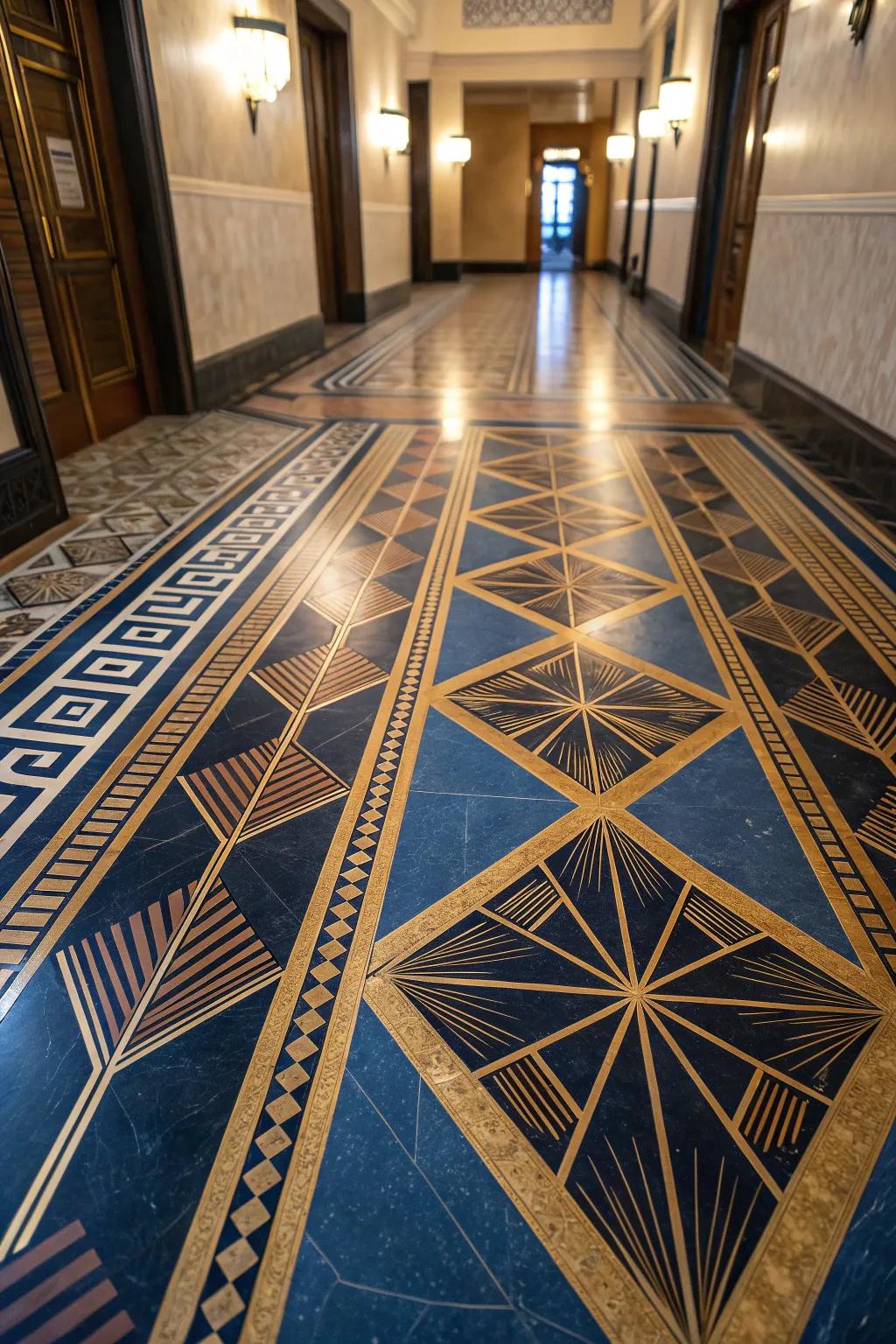 Step into the elegance of the roaring twenties with this stunning Art Deco inspired OSB floor.