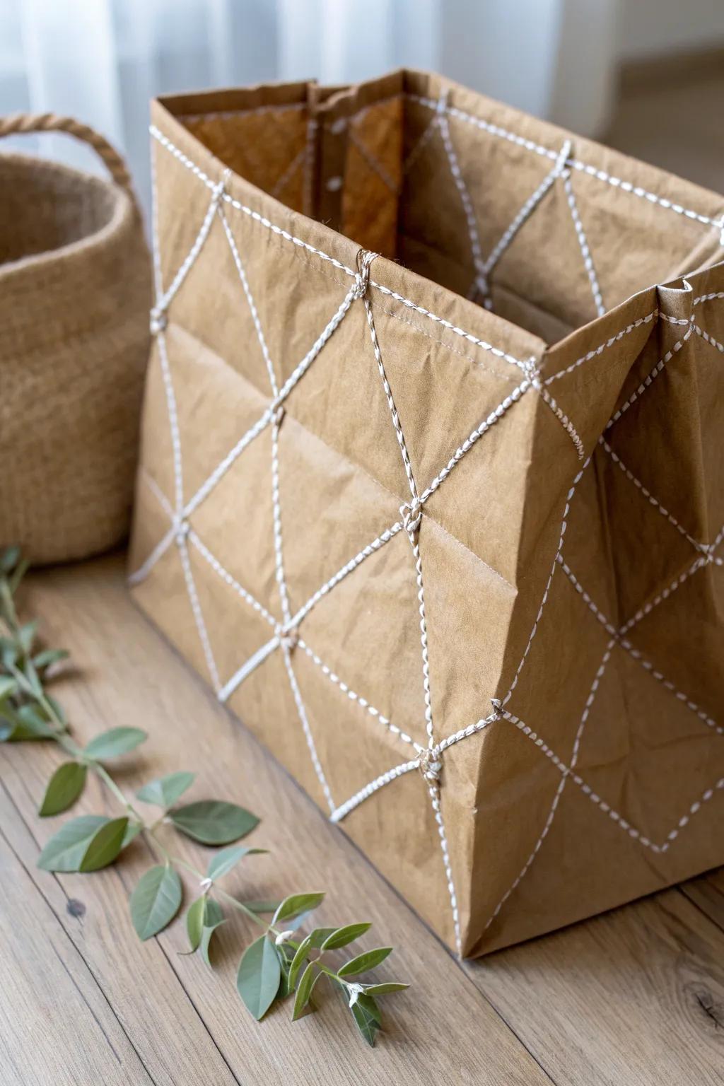 Elevate your wrapping game with a quilted paper bag that's as thoughtful as the gift inside.