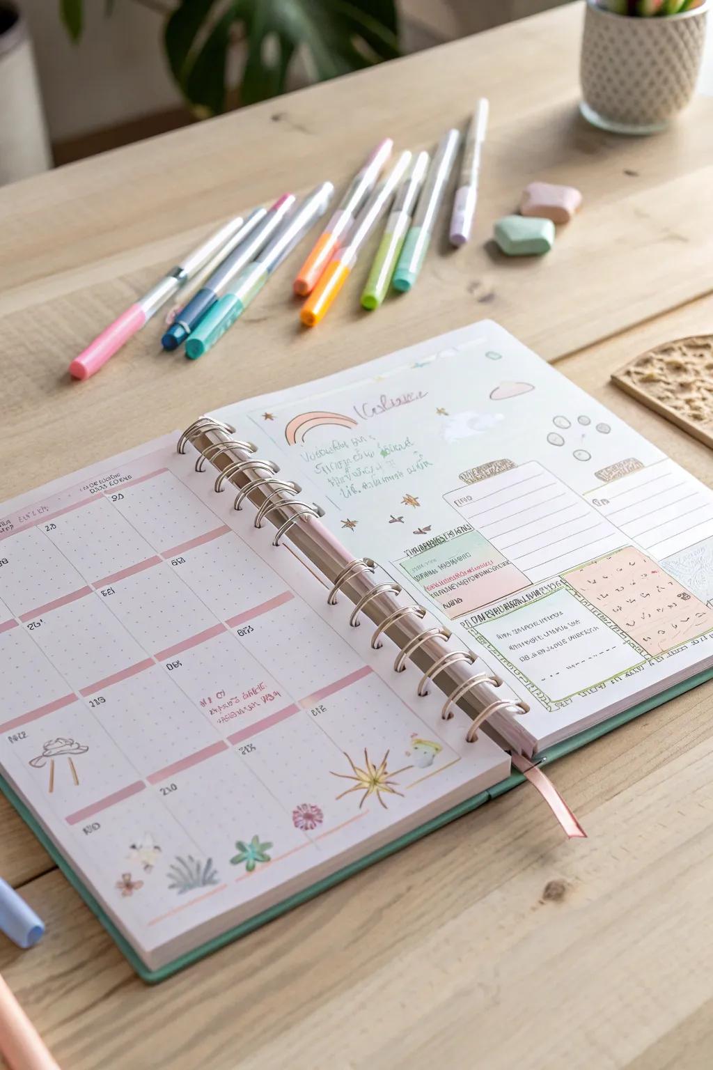 Unleash your creativity: Let colors flow freely in your planner!