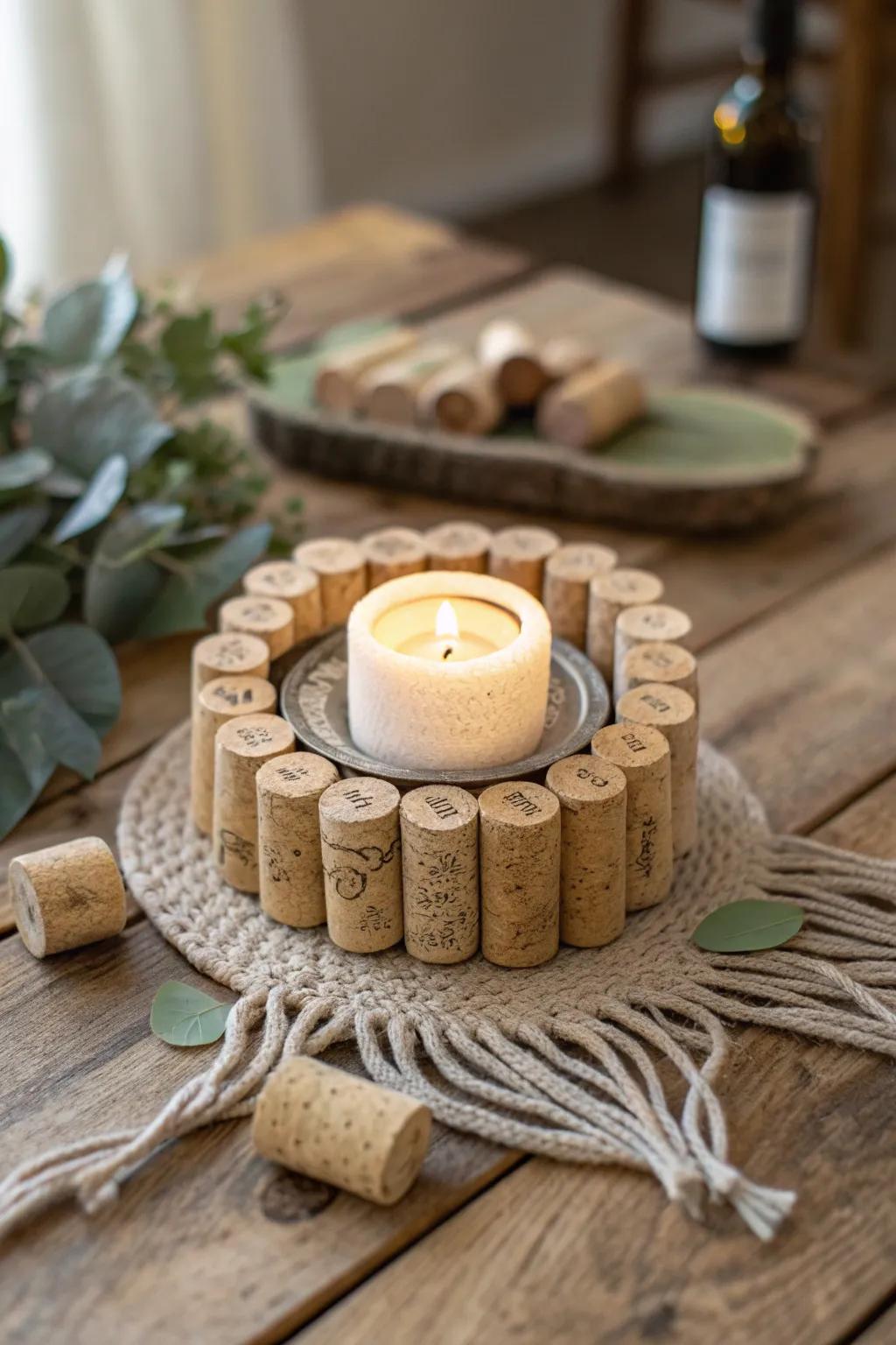 Embrace cozy evenings with handcrafted cork tealight holders, where simplicity meets natural beauty.