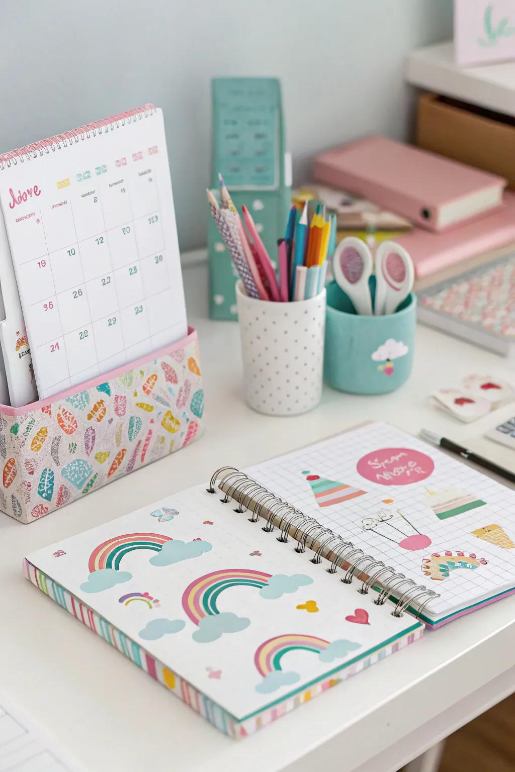 Brighten your workspace with custom puffy paint stationery.