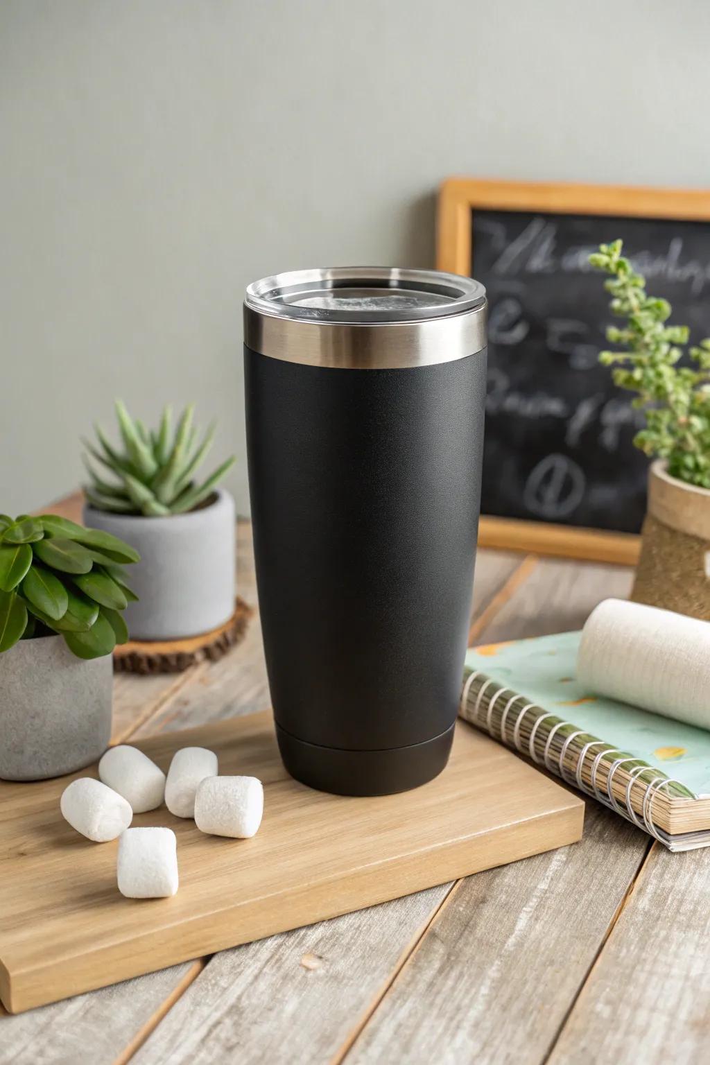 Unleash your creativity with this interactive chalk tumbler – a perfect blend of minimalist design and playful functionality!