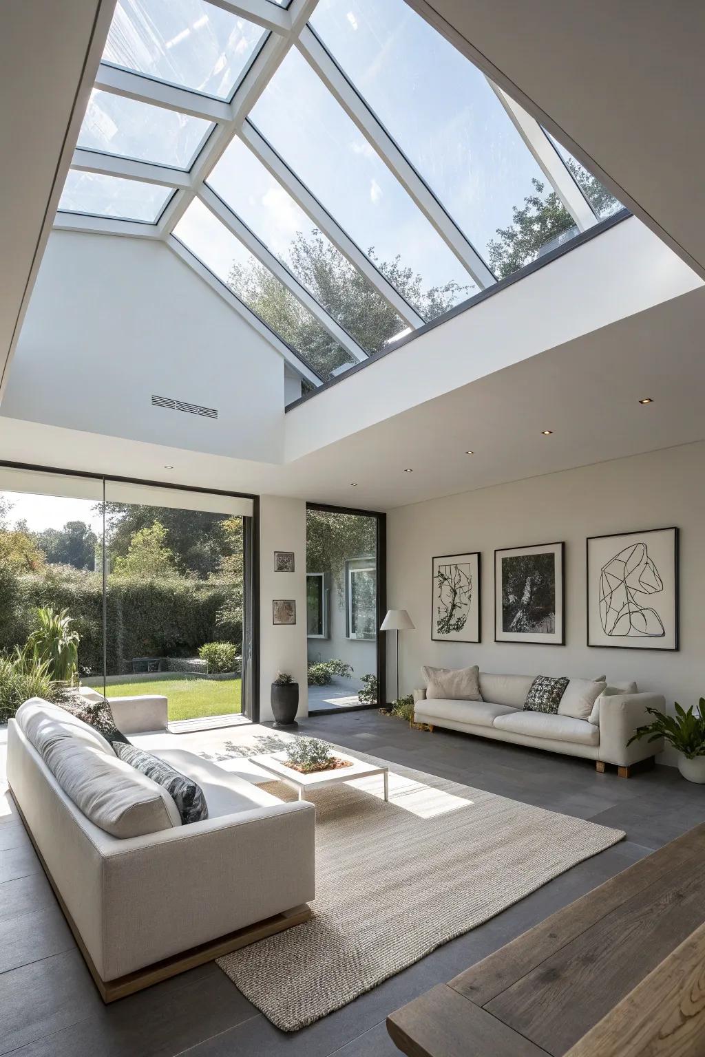 Enhance architectural beauty with minimalist skylight lines.