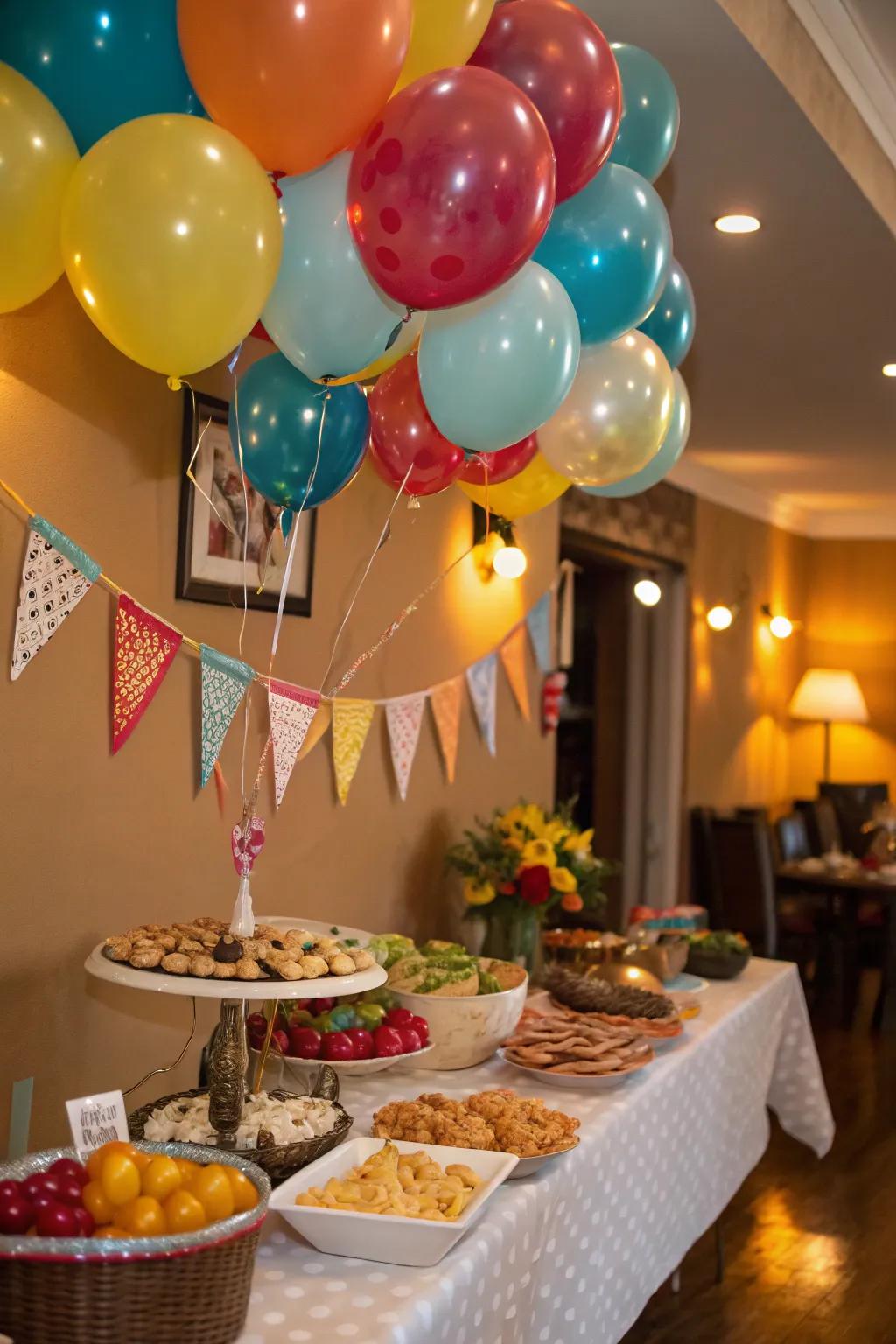 Festive decorations add a celebratory touch to your snack table.