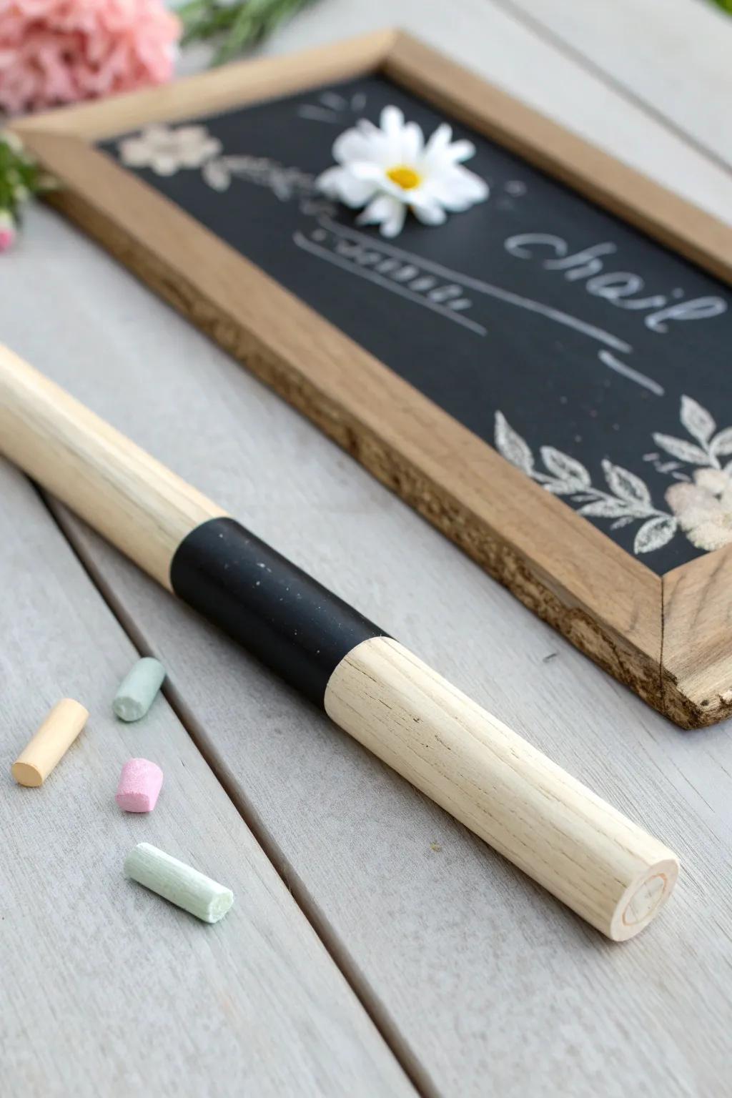 Unleash your creativity with this customizable chalkboard spirit stick, perfect for every occasion.