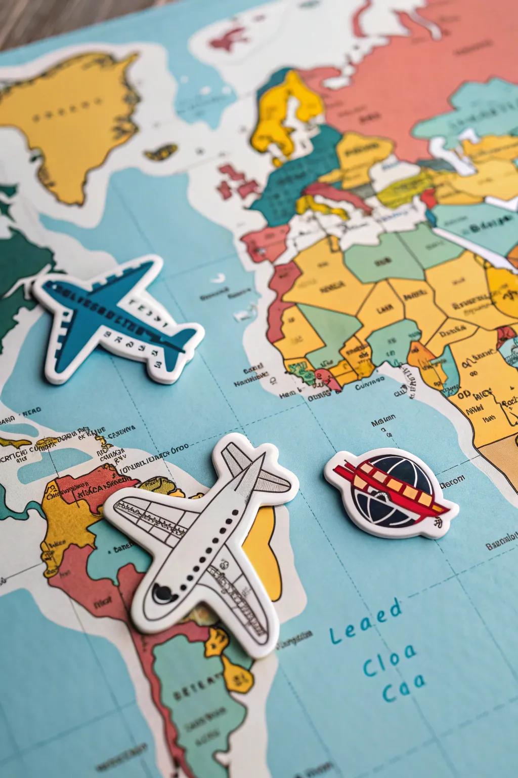 Travel-themed stickers to inspire wanderlust.