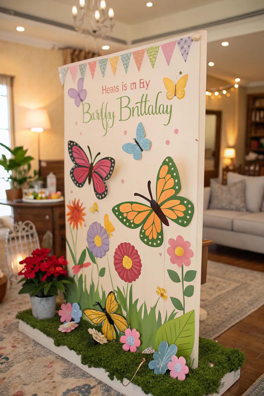 Butterfly bliss birthday board.