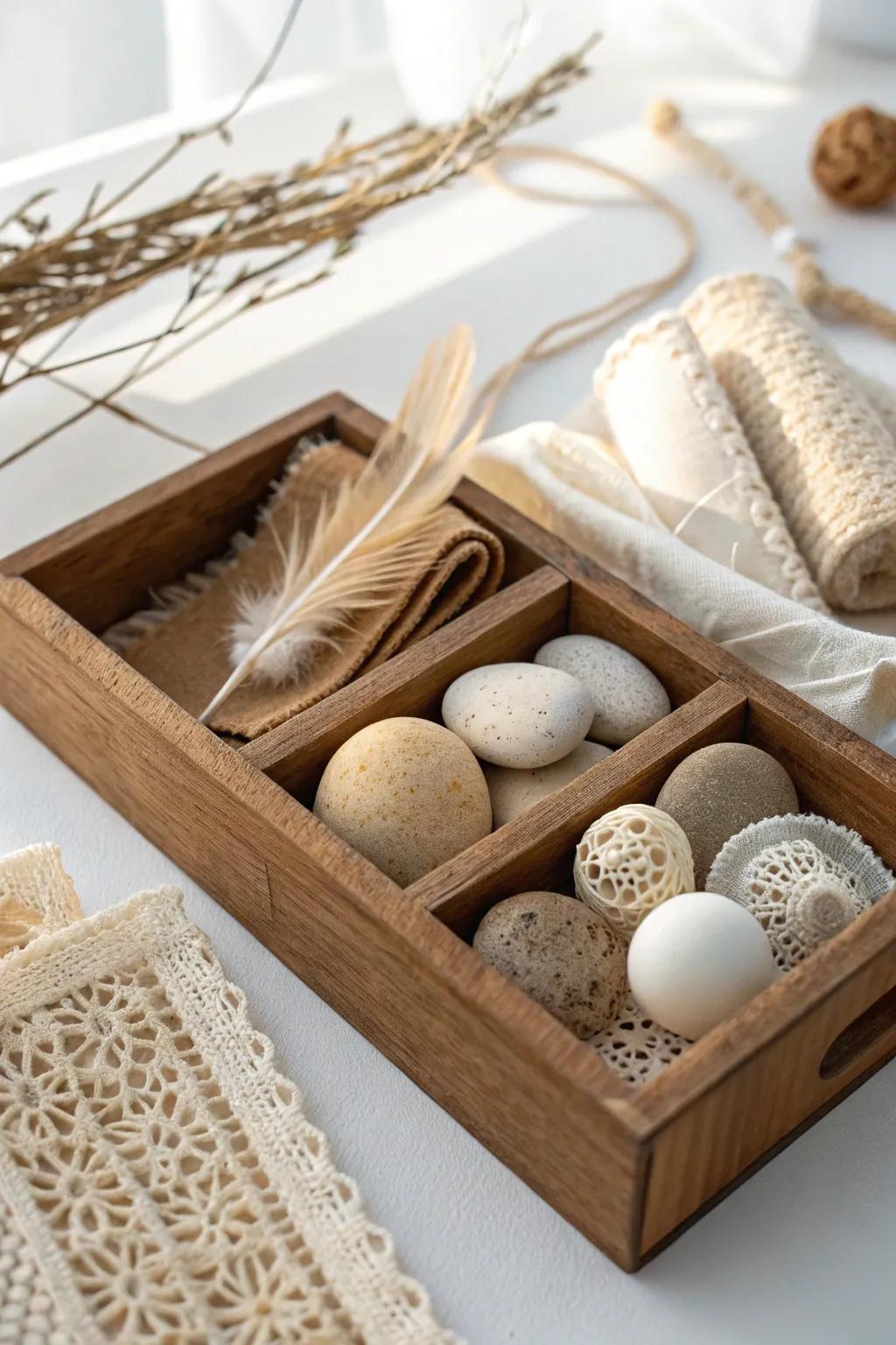Discover the art of touch with a curated collection of textures in a minimalist box.