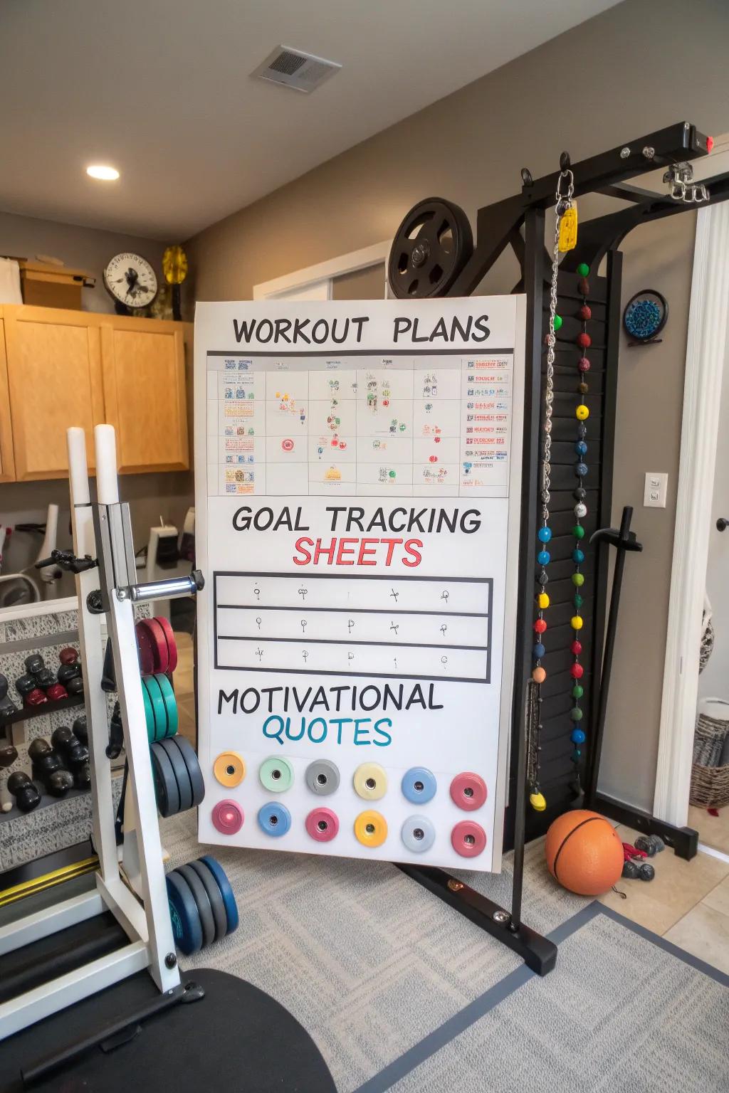 Stay motivated with a fitness-focused bulletin board.