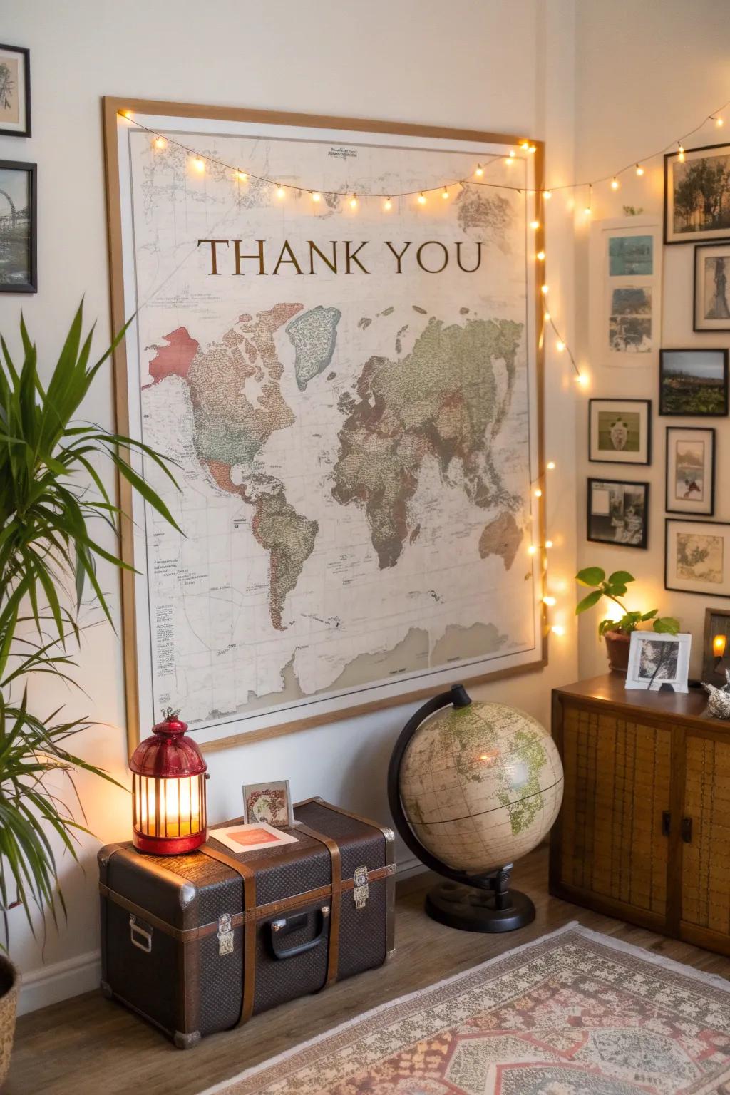 Share memories with a map-inspired thank you poster.