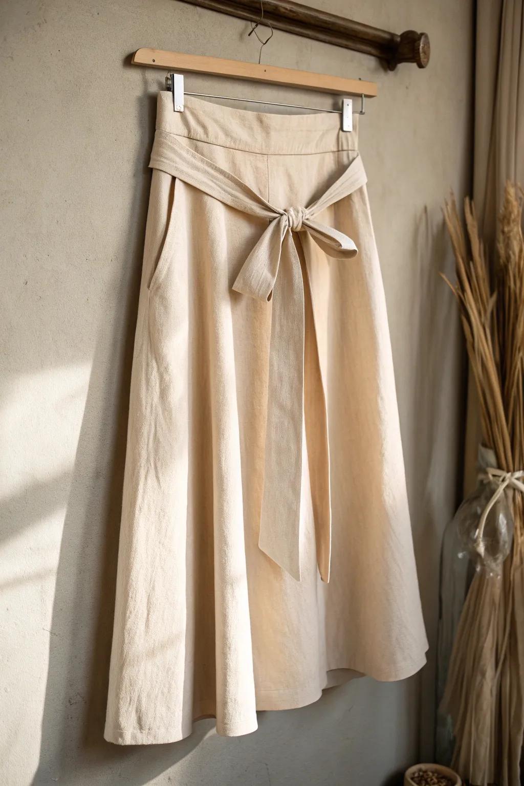 Transform your skirt with a chic belted waist for a fresh, stylish silhouette.