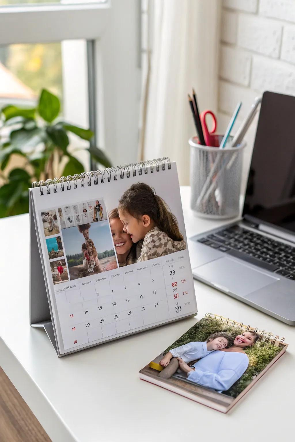 A personalized calendar, a year-long reminder of cherished memories.