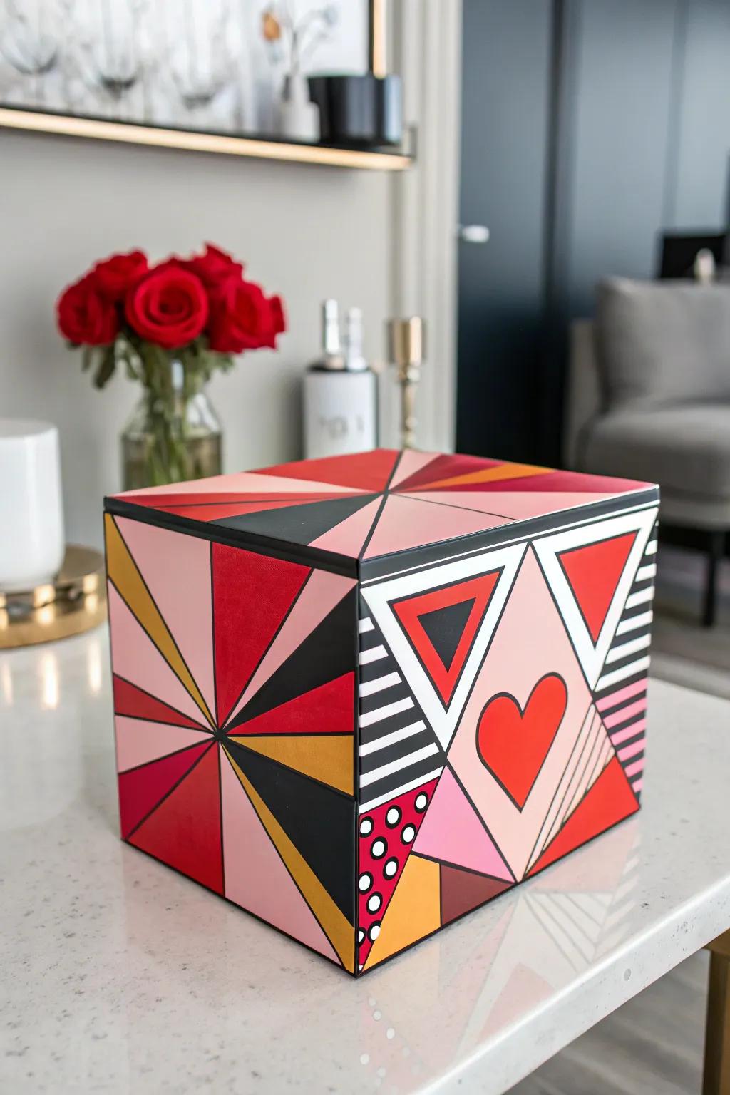 Add a touch of modernity with a geometric love box that's full of flair.