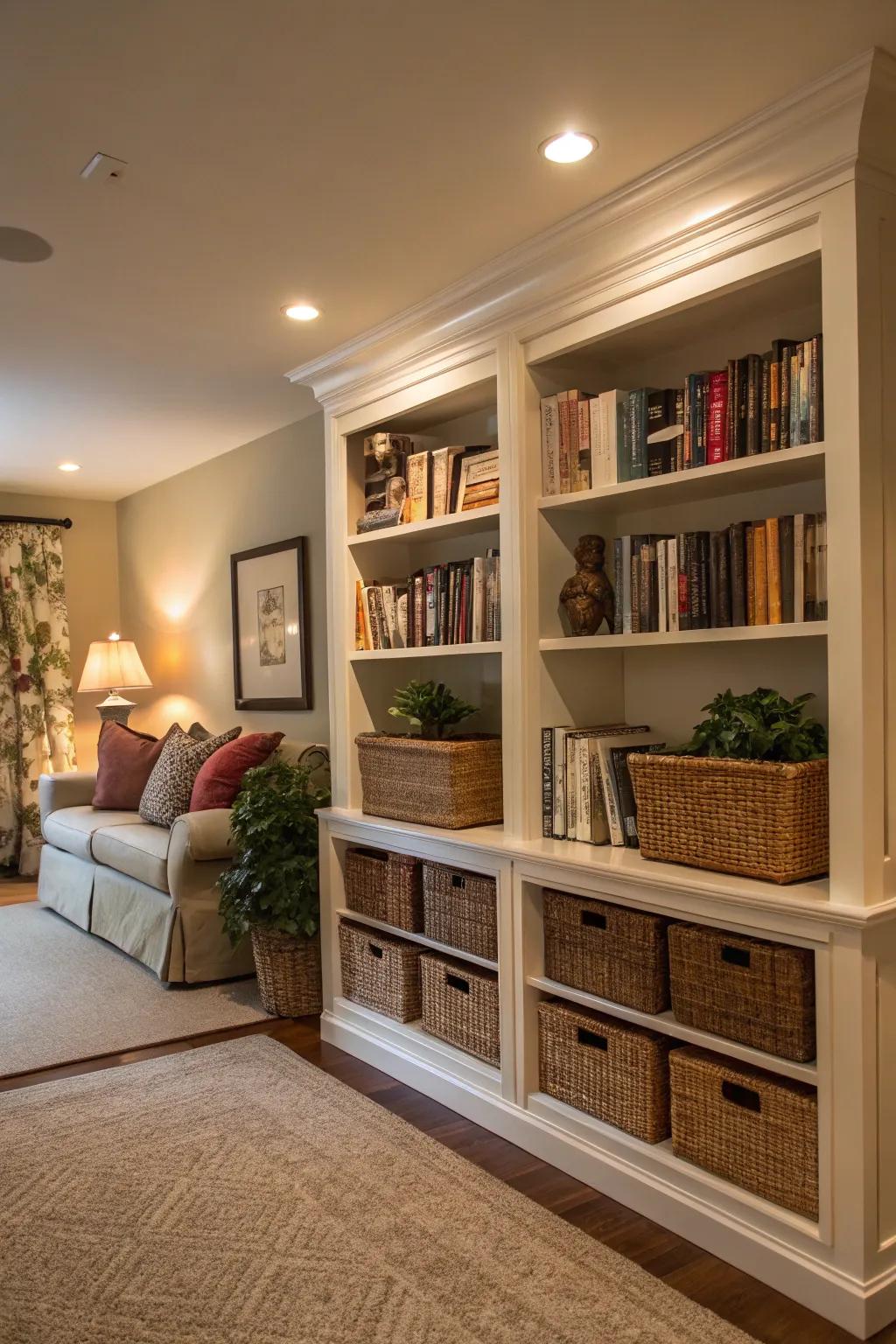 Cubbie-style built-ins provide versatile storage.