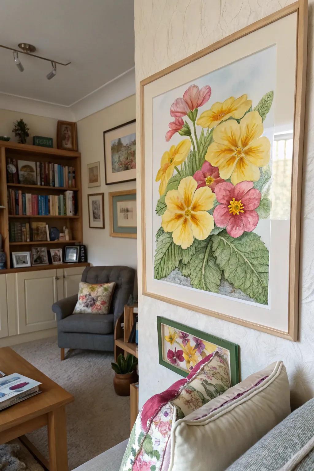 Radiate happiness with this cheerful painting of primroses.