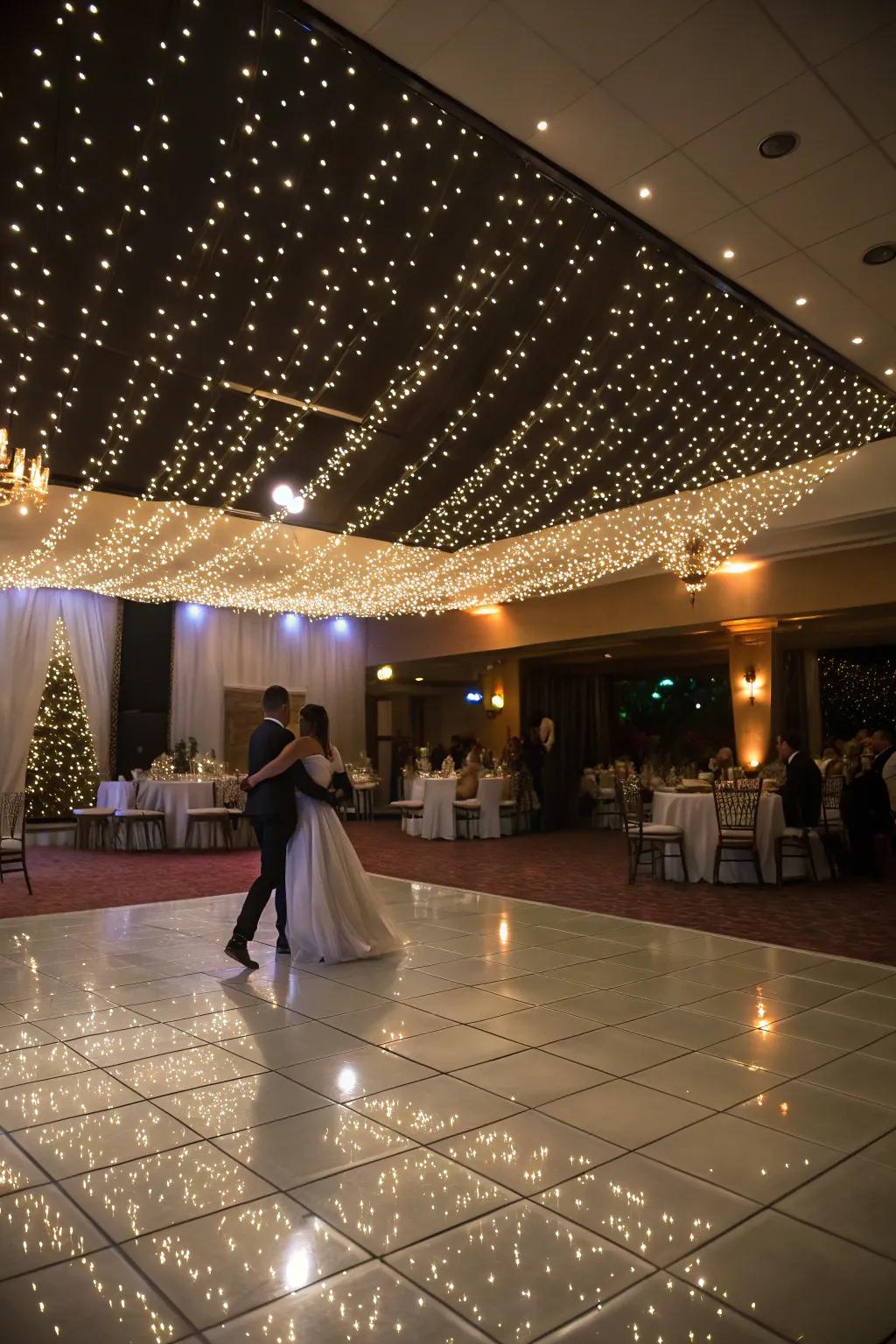 Dance in a fairy tale setting with enchanting fairy lights.