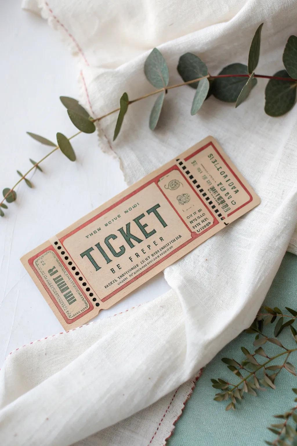 Capture your wanderlust: A ticket stub that tells a story.