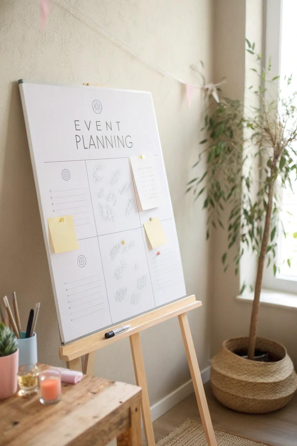Transform your whiteboard into the perfect event planning pal with these stylish organization ideas!