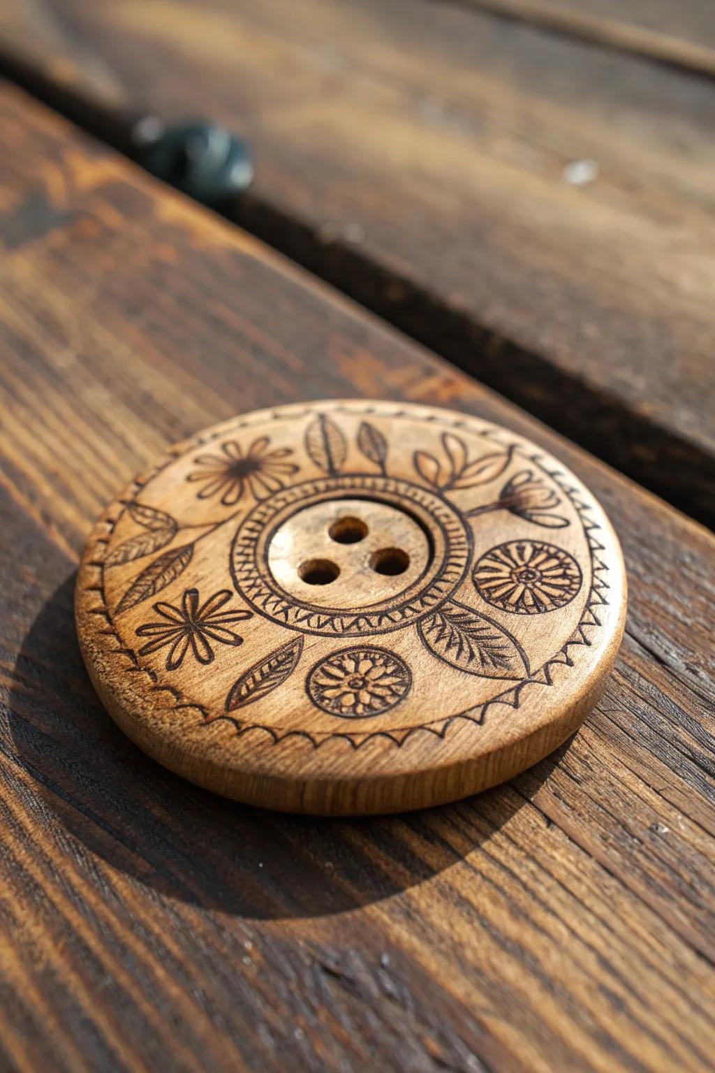 Unlock the charm of creativity with handcrafted wooden buttons!