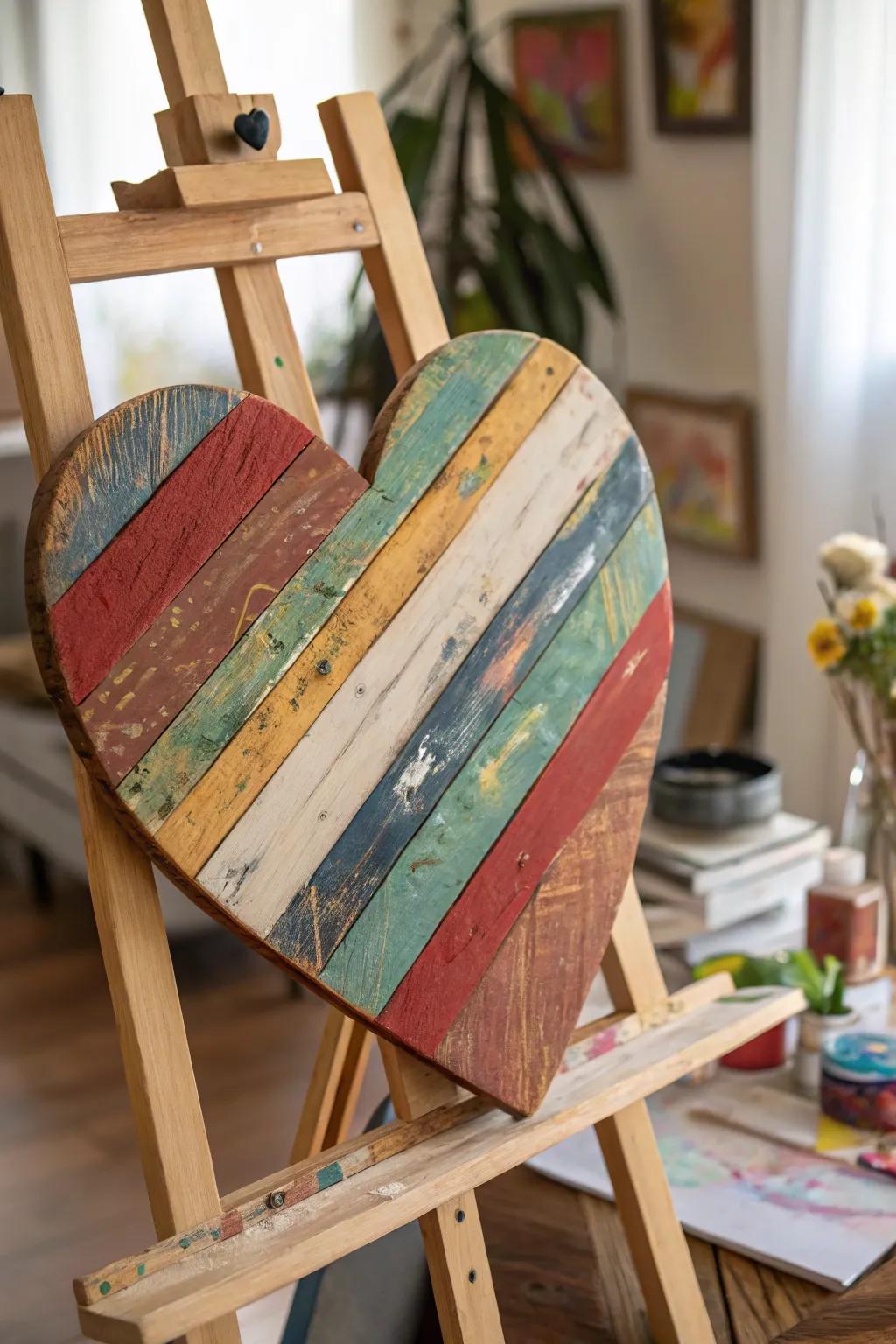 Layered paint hearts add depth and interest to your decor.