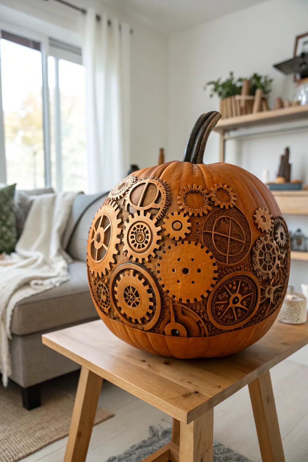 Elevate your pumpkin carving with a steampunk twist—where artistry meets industrial charm.
