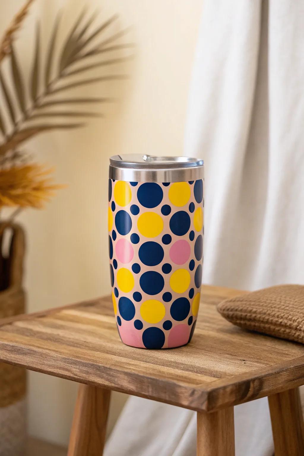 Add a splash of fun to your day with this vibrant polka dot tumbler — where simplicity meets playful elegance.