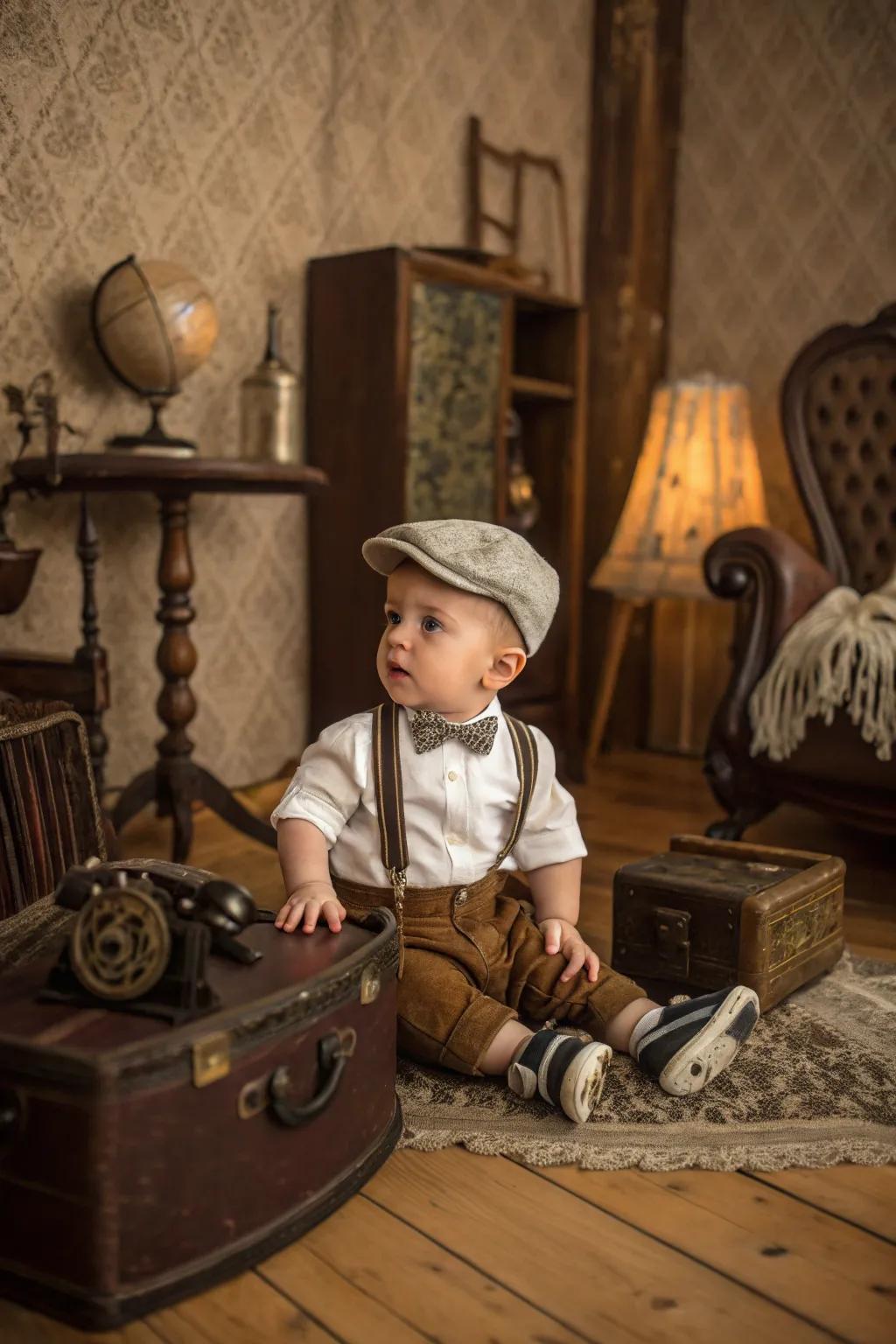 Vintage vibes bring a timeless and classic charm to your baby's photos.