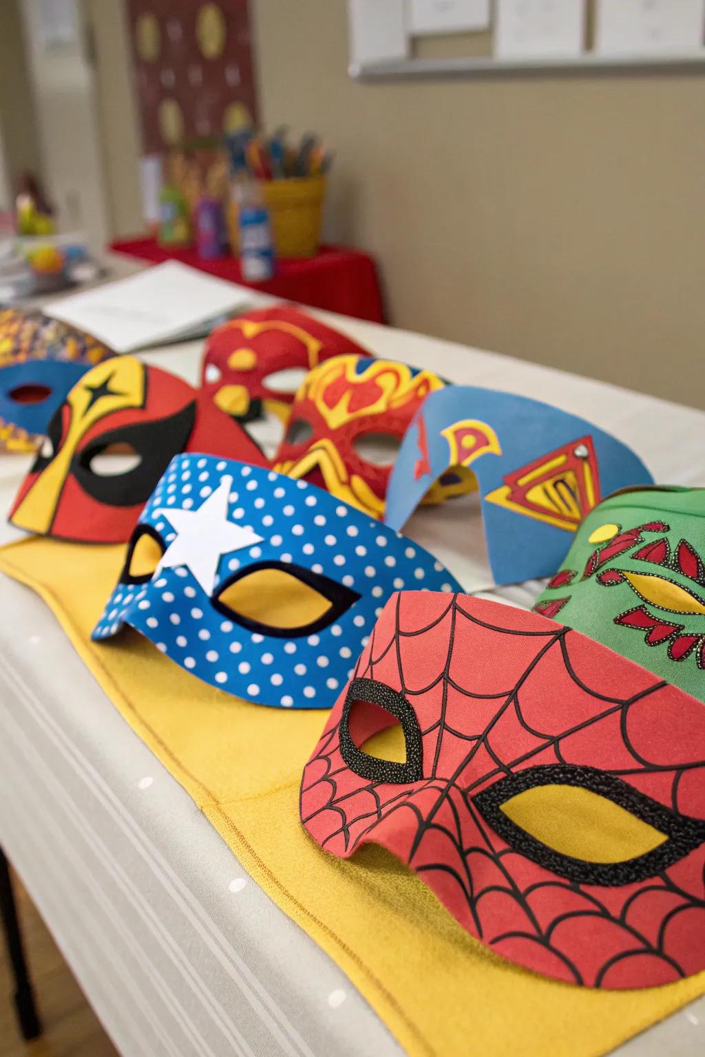 Heroic masks that transform toddlers into their favorite heroes.