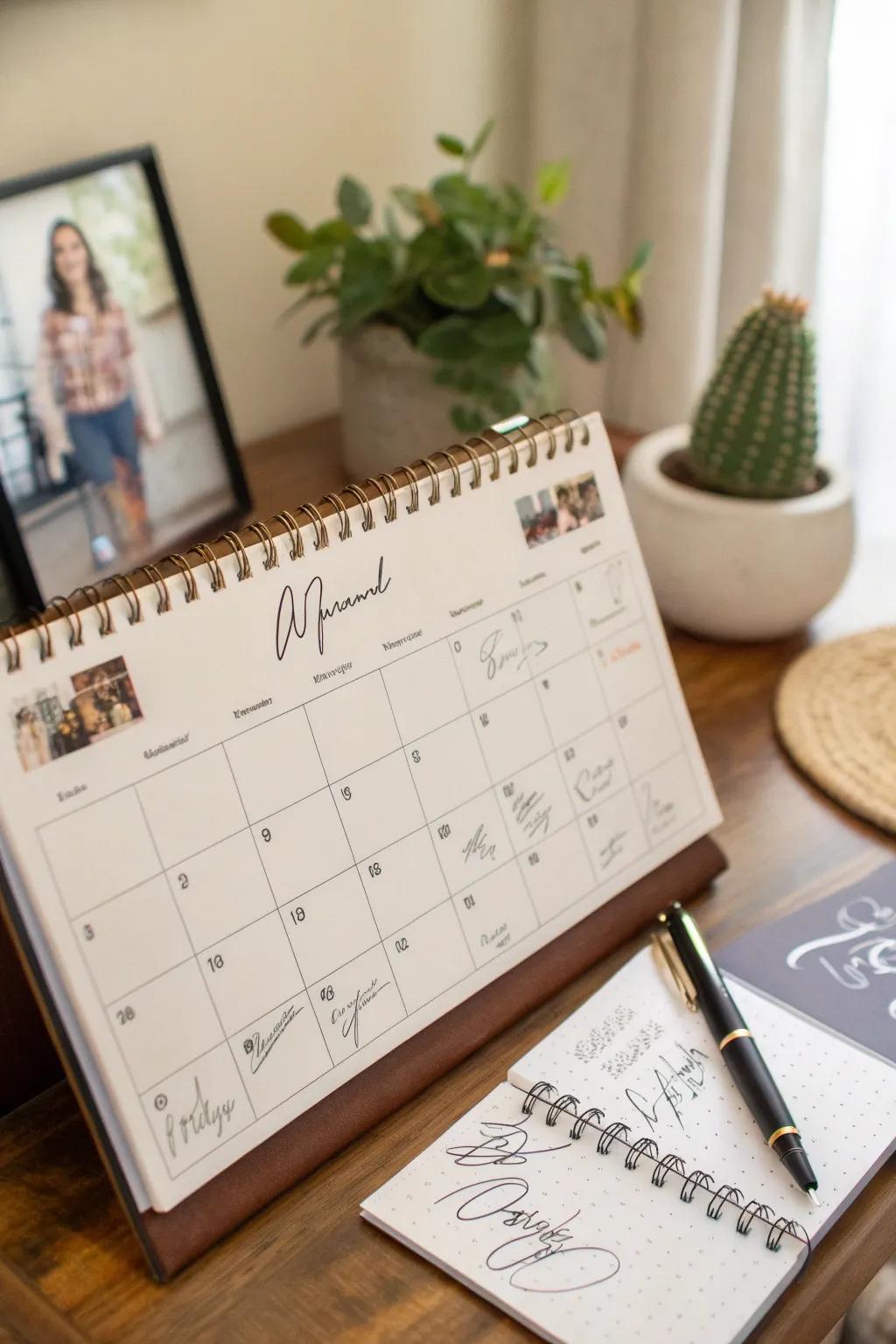 Celebrate all year with a custom calendar guest book.