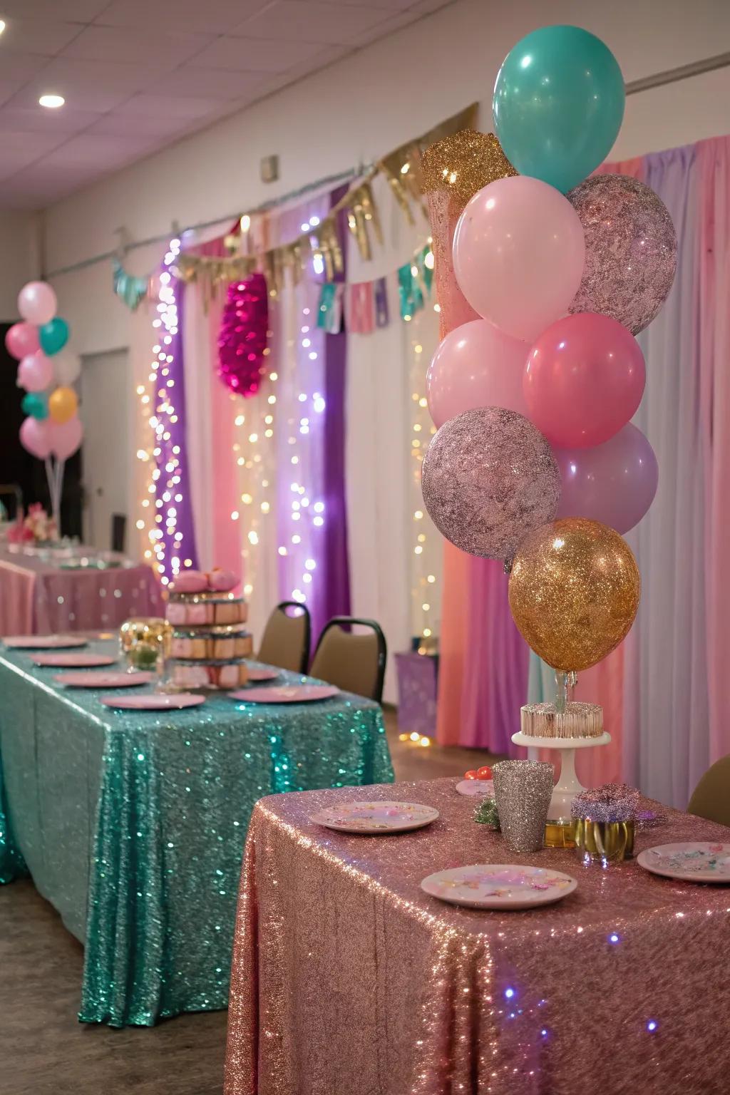 Glitter adds a touch of glam and sparkle to your celebration.