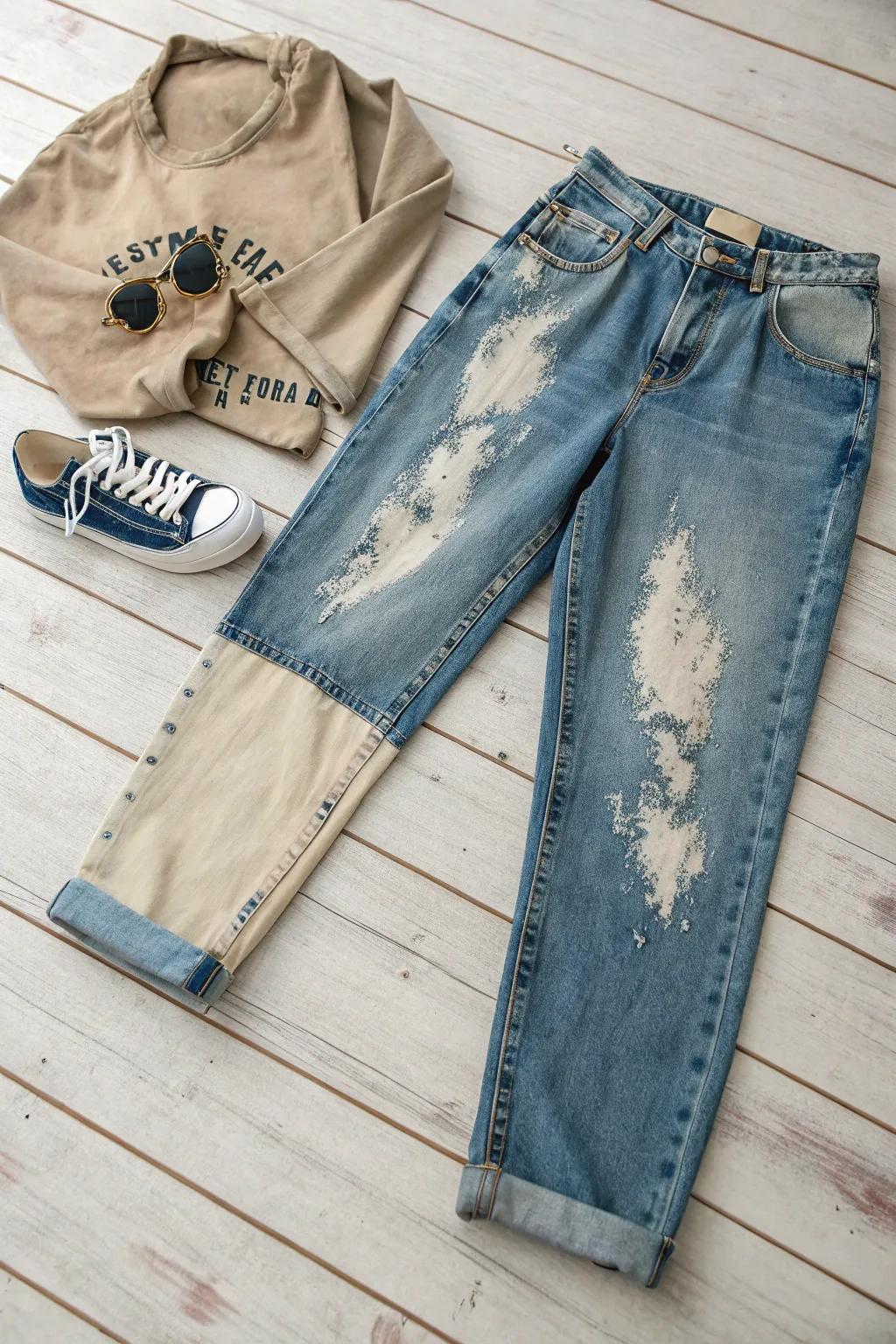 Faded denim offers a vintage aesthetic to casual wear.