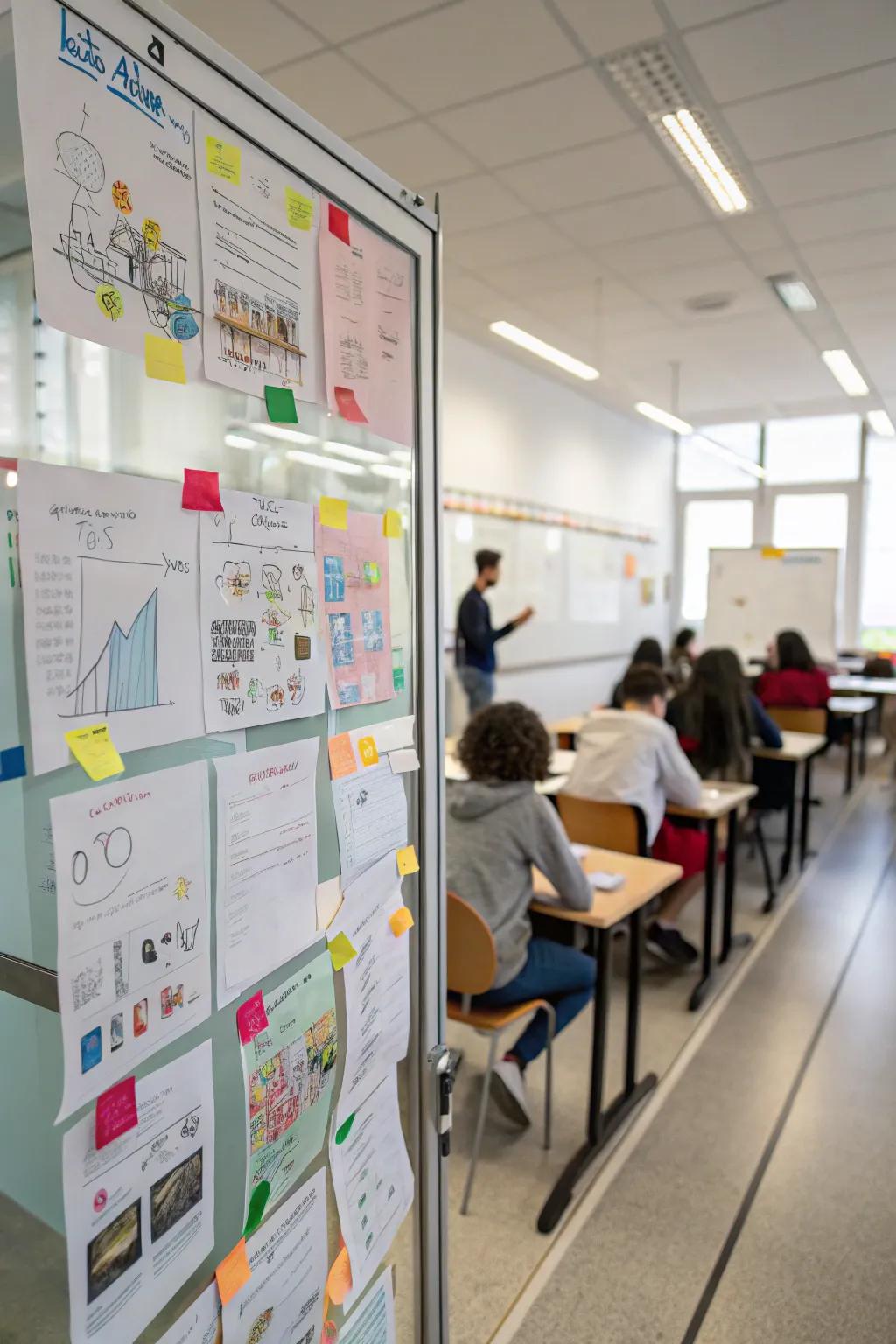 Transparent layers add depth and intrigue to bulletin boards.